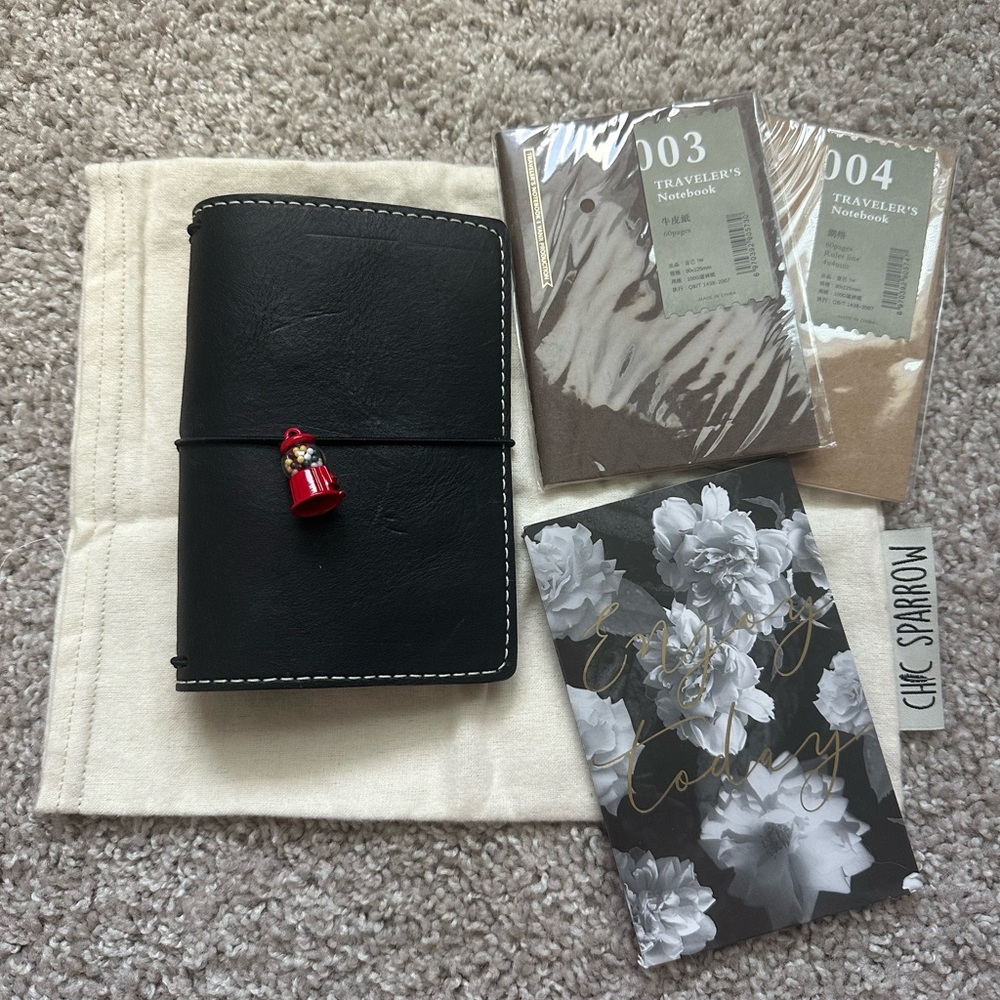 Chic Sparrow black classic pocket notebook cover